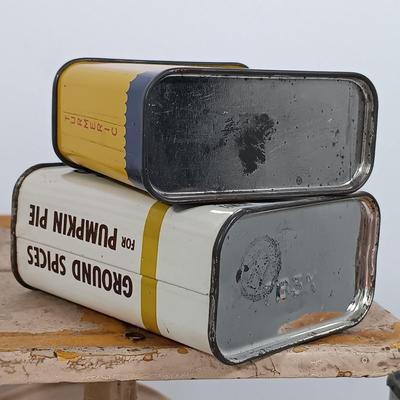 LOT 101: Columbia Family Scale with Vintage Tins
