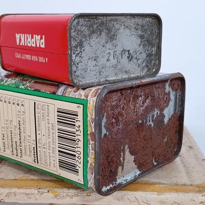 LOT 101: Columbia Family Scale with Vintage Tins