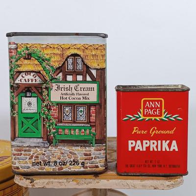 LOT 101: Columbia Family Scale with Vintage Tins