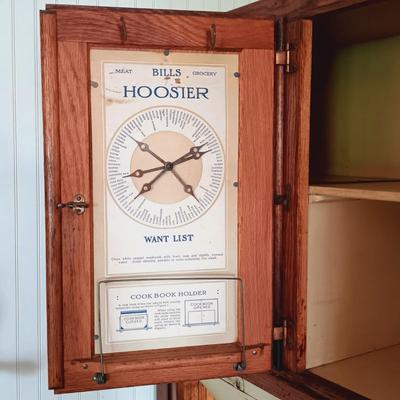 LOT 102: Antique Oak Hoosier with Glass Jars