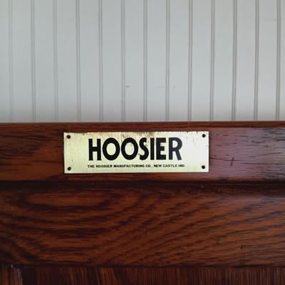LOT 102: Antique Oak Hoosier with Glass Jars
