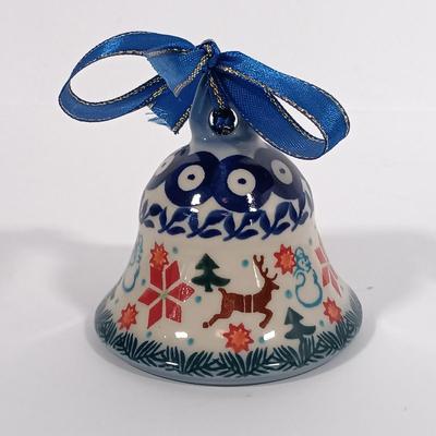 LOT 106: Lefton Holly Candy Cane Tiered Cake Plate, Nikko Holiday Flatware, Lenox Snowmen, Hand Painted Pottery Bell & More