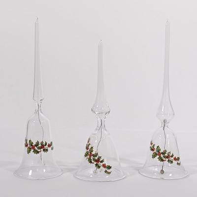 LOT 106: Lefton Holly Candy Cane Tiered Cake Plate, Nikko Holiday Flatware, Lenox Snowmen, Hand Painted Pottery Bell & More