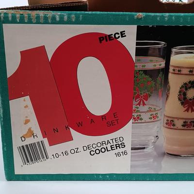 LOT 106: Lefton Holly Candy Cane Tiered Cake Plate, Nikko Holiday Flatware, Lenox Snowmen, Hand Painted Pottery Bell & More