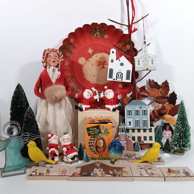 LOT 107: Vintage Christmas Bubble Lites, Cat's Meow Nativity Scene, Plastic Bird Lights, Ceramic Baby Light, Buyer's Choice...