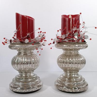 LOT 196: Christmas Collection- Fenton Holly Berry Candle Lamp, Pfaltzgraff Winterberry Snowman Light, Christmas Traditions Cardinal...