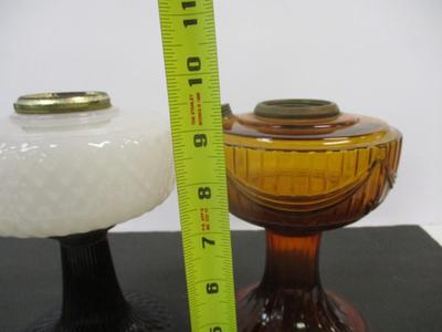 Antique Aladdin Lamp Font With A Corinthian Design & Aladdin Amber Lincoln Drape Stand #10