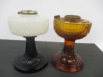 Antique Aladdin Lamp Font With A Corinthian Design & Aladdin Amber Lincoln Drape Stand #10