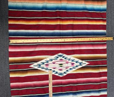 Vintage Mexican Woven Cotton-Wool Saltillo Serape / Blanket #1