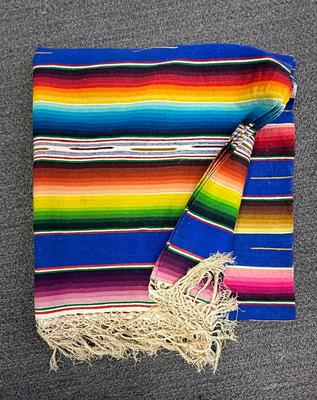 Vintage Mexican Woven Cotton-Wool Saltillo Serape / Blanket #2