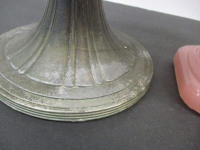 Aladdin Lamp Queens White Moonstone w/ Silver Plated Base & Aladdin Rose Pink Moonstone Corinthian Lamp Base #14