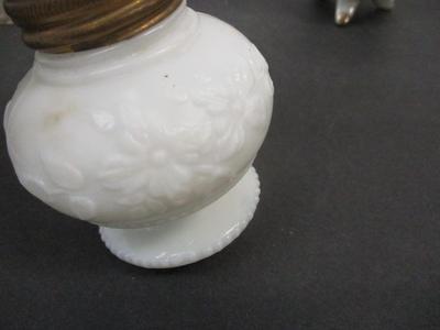 Miniature Lamps - Hong Kong Green Glass Lamp - LE Smith Clear Hobnail Lamp - Milk Glass Lamp With Embossed Design - Porcelain Pink Red...