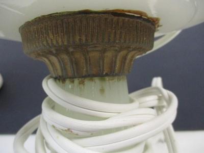 Antique Art Deco & White Moonshine Electric Lamps #16 Untested
