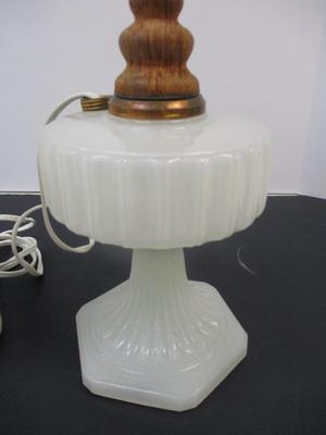 Antique Art Deco & White Moonshine Electric Lamps #16 Untested