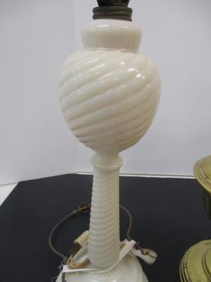 Electric Aladdin Alacite Glass Lamp Body Swirl Shape - Aladdin Brass Lamp Model No. 8 #17