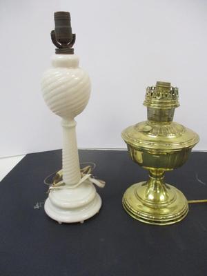 Electric Aladdin Alacite Glass Lamp Body Swirl Shape - Aladdin Brass Lamp Model No. 8 #17