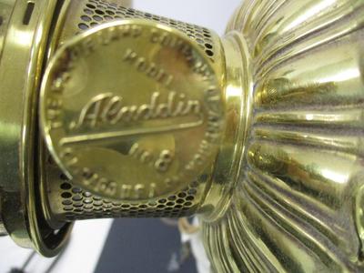 Electric Aladdin Alacite Glass Lamp Body Swirl Shape - Aladdin Brass Lamp Model No. 8 #17