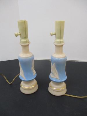Pair Of Aladdin Blue Alacite Lamps #18