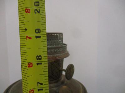 Ornate Hand Painted Floral Vase With Iron Brass Parlor Lamp #19