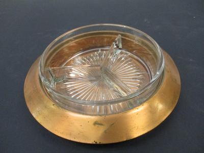 Art Deco Style Chase Brass & Glass Trinket Box