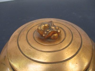 Art Deco Style Chase Brass & Glass Trinket Box