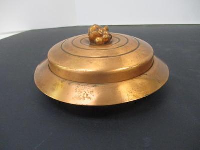 Art Deco Style Chase Brass & Glass Trinket Box