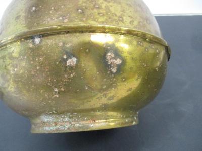 Antique Pacific Railroad Brass Weighted Spittoon 10"