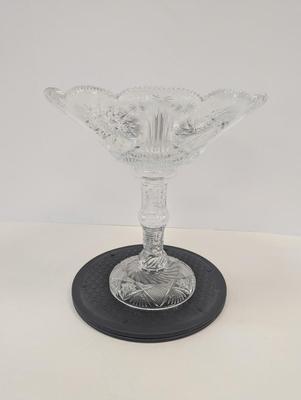 Large Antique Hand Cut Glass Centerpiece 14 1/2" Tall