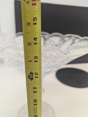 Large Antique Hand Cut Glass Centerpiece 14 1/2" Tall