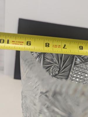 Vintage Turkish Brilliant Hand Cut Glass Vase Impressive Diamond and Pinwheel Cut Vase 20" Tall