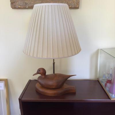 194 Wood-Carved Duck Table Lamp