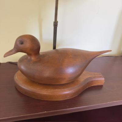 194 Wood-Carved Duck Table Lamp