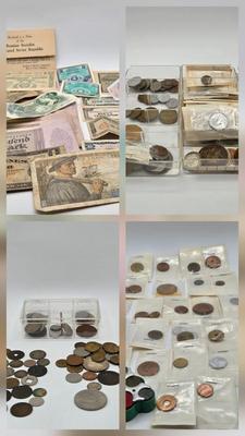 LOT 34: International Currency Collection - Coins and Paper Money Many Different Countries
