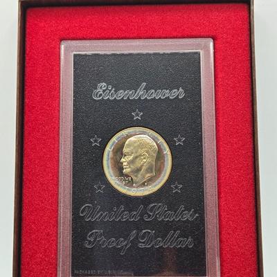 LOT 127: 1971 Eisenhower Silver Proof Dollar, 1972 & 1974 Eisenhower Proof Dollars, 1976 Bicentennial Silver Proof Set, and 1971...