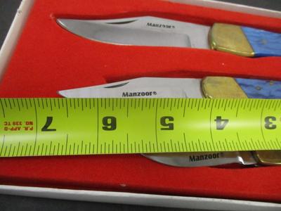 Manzoor 3 Piece Set Size 3" - 4" - 5" Stainless Steel Blade Pearl Plastic Handle