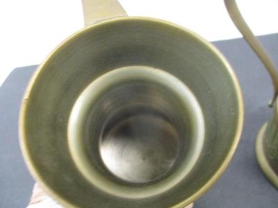 Vintage 1960's Brass Pitchers w/Handles Etched Design Marked India