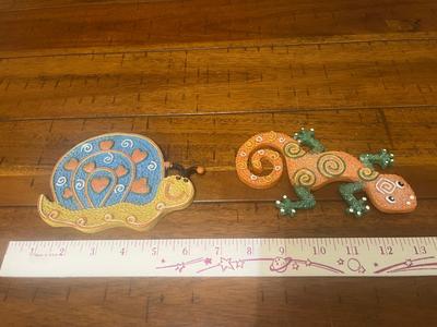 Sale Photo Thumbnail #44: Small snail and lizard wall décor