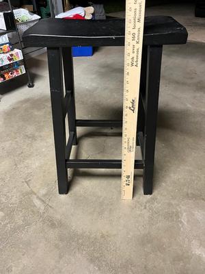Sale Photo Thumbnail #96: Black wood bar stool - see pics for size