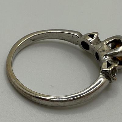 14K White Gold Ring with Gemstones (ST-HS)