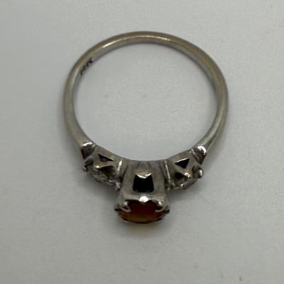 14K White Gold Ring with Gemstones (ST-HS)