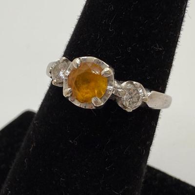 14K White Gold Ring with Gemstones (ST-HS)