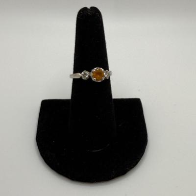 14K White Gold Ring with Gemstones (ST-HS)