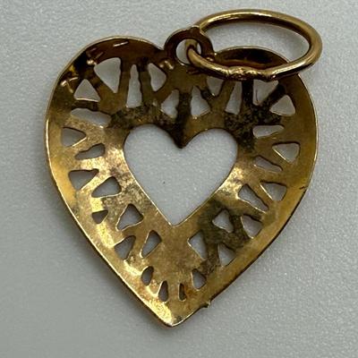 14K Gold Band & Heart Pendant (ST-HS)