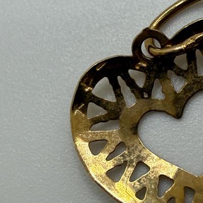 14K Gold Band & Heart Pendant (ST-HS)