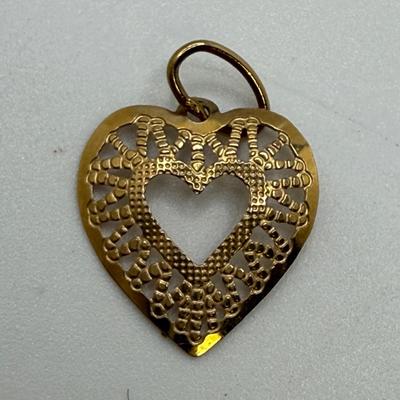 14K Gold Band & Heart Pendant (ST-HS)