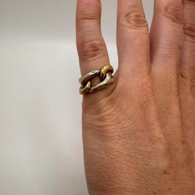 Bicolor 14K Chainlink Style Ring (ST-HS)