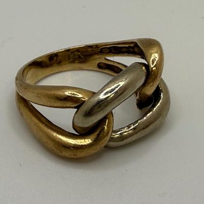 Bicolor 14K Chainlink Style Ring (ST-HS)