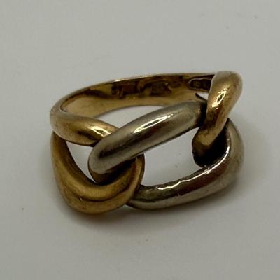 Bicolor 14K Chainlink Style Ring (ST-HS)