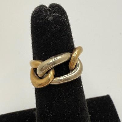Bicolor 14K Chainlink Style Ring (ST-HS)