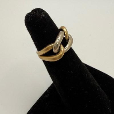 Bicolor 14K Chainlink Style Ring (ST-HS)